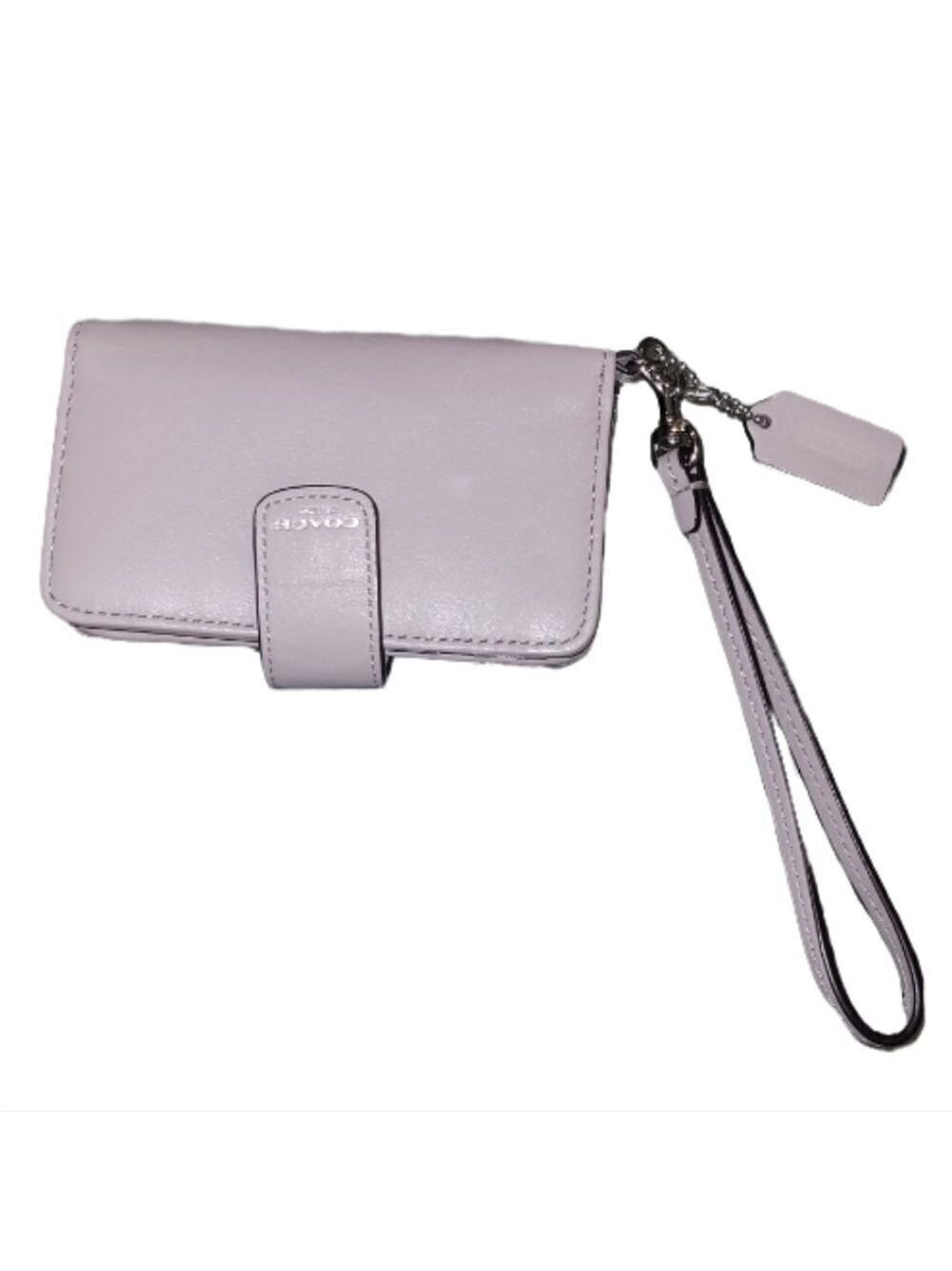 COACH LEATHER WRISTLET WALLET PHONE CASE NEW